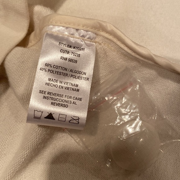 Kut from the Kloth Button-down Jacket with Ruffles. Size medium. Cream color. - Picture 9 of 9